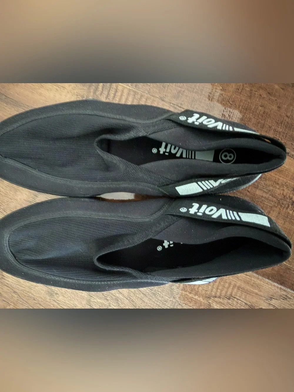 Voit Black Slip-On Aqua Shoes with Logo Strap